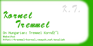 kornel tremmel business card